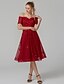 cheap Cocktail Dresses-A-Line Cute Beaded &amp; Sequin Holiday Homecoming Cocktail Party Dress Off Shoulder V Wire Sleeveless Tea Length Beaded Lace with Appliques 2020 / Prom