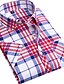 cheap Men&#039;s Casual Shirts-Men&#039;s Shirt Geometric Plaid / Check Square Neck Blue Light Green Red Short Sleeve Daily Weekend Tops Basic / Summer / Summer