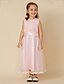 cheap Flower Girl Dresses-A-Line Tea Length Lace / Tulle Sleeveless Jewel Neck with Sash / Ribbon / Bow(s)