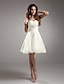 cheap Bridesmaid Dresses-A-Line Strapless Knee Length Taffeta Bridesmaid Dress with Beading