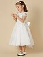 cheap Flower Girl Dresses-A-Line Knee Length Flower Girl Dress Wedding Cute Prom Dress Cotton with Bow(s) Fit 3-16 Years