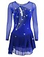 cheap Ice Skating Dresses , Pants &amp; Jackets-Figure Skating Dress Women&#039;s Girls&#039; Ice Skating Dress Outfits Dark Blue Mesh Spandex High Elasticity Practice Professional Competition Skating Wear Anatomic Design Quick Dry Handmade Patchwork