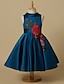 זול שמלות לילדות פרחים-נסיכה באורך  הברך שמלה לנערת הפרחים  תחרות שמלת נשף חמודה סאטן עם סרט מתאים 3-16 שנים