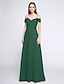 Недорогие Šaty pro družičky-Sheath / Column Spaghetti Strap Floor Length Chiffon Bridesmaid Dress with Beading / Criss Cross by LAN TING BRIDE® / Color Block