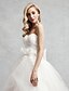 preiswerte Hochzeitskleider-Ballkleid Sweetheart Pinsel Schleppe Organza / Tüll Maßgeschneiderte Brautkleider mit Applikationen / Schleife(n) / Überkreuzte Rüschen durch LAN TING BRIDE® / Rückenfrei