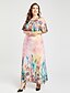 cheap Women&#039;s Dresses-Women&#039;s Plus Size Daily Boho Maxi Swing Dress - Floral High Waist Summer Pink XXXXL XXXXXL XXXXXXL