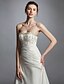 Χαμηλού Κόστους Νυφικά Φορέματα-Φορεματα για γαμο Γραμμή Α Στράπλες Αμάνικο Μακριά ουρά Ταφτάς Νυφικά φορέματα Με Χάντρες Διακοσμητικά Επιράμματα 2024
