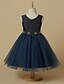 tanie Sukienki dla małych druhen-Princess Knee Length Flower Girl Dress Cute Prom Dress Taffeta with Sash / Ribbon Fit 3-16 Years