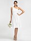 cheap Bridesmaid Dresses-Sheath / Column One Shoulder Knee Length Chiffon Bridesmaid Dress with Sash / Ribbon / Ruched / Side Draping