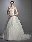 cheap Wedding Dresses-Ball Gown Wedding Dresses Sweetheart Neckline Court Train Lace Organza Strapless with Sash / Ribbon Beading Appliques 2021