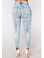 billiga Dambyxor-Dam Grundläggande / Streetchic Plusstorlekar Dagligen Smal Jeans Byxor - Enfärgad Grå S M L