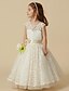 cheap Flower Girl Dresses-A-Line Knee Length Flower Girl Dress Cute Prom Dress Lace with Lace Fit 3-16 Years