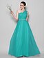 cheap Bridesmaid Dresses-A-Line One Shoulder Floor Length Tulle Bridesmaid Dress with Crystals / Criss Cross by LAN TING BRIDE® / Open Back