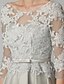 Χαμηλού Κόστους Φορέματα Ξεχωριστών Γεγονότων-Γραμμή Α Όμορφη Πλάτη Φόρεμα Καλωσόρισμα Μέχρι το γόνατο Μισό μανίκι Χαμόγελο Τούλι πάνω από δαντέλα Εξώπλατο με Πλισέ Διακοσμητικά Επιράμματα 2022