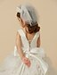 cheap Brudnäbbsklänningar-A-Line Knee Length Flower Girl Dress - Organza / Satin Sleeveless Jewel Neck with Sash / Ribbon by LAN TING BRIDE® / First Communion