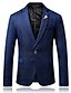 cheap Men&#039;s Trench Coat-Men&#039;s Party / Daily Spring &amp;  Fall Regular Blazer, Solid Colored Peaked Lapel Long Sleeve Polyester Blue / Black / Light Blue XXL / XXXL / 4XL