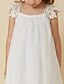 billige Blomsterpigekjoler-Sheath / Column Knee Length Flower Girl Dress First Communion Cute Prom Dress Chiffon with Pleats Fit 3-16 Years