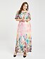 cheap Women&#039;s Dresses-Women&#039;s Plus Size Daily Boho Maxi Swing Dress - Floral High Waist Summer Pink XXXXL XXXXXL XXXXXXL