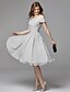 cheap Special Occasion Dresses-A-Line Beautiful Back Dress Cocktail Party Knee Length Short Sleeve V Wire Chiffon with Beading Ruffles 2023