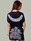 economico T-Shirt da donna-Per donna Fantasia geometrica Monocolore Taglia piccola T-shirt - Cotone Attivo Essenziale Quotidiano Per eventi Blu