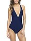 cheap One-piece swimsuits-Women&#039;s Simple Halter Neck Bandeau High Waist One-piece Swimwear Swimsuit - Solid Colored S M L Black Royal Blue / Sexy