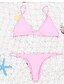 preiswerte Bikinis und Bademode-Damen Badeanzug Bikinis Normal Bademode Einfarbig Schwarz Weiß Rosa Rot Halfterhals Badeanzüge solide