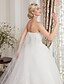 cheap Wedding Dresses-Ball Gown Wedding Dresses Sweetheart Neckline Cathedral Train Lace Over Tulle Strapless Sparkle &amp; Shine Floral Lace with Beading 2022