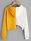 cheap Women&#039;s Hoodies &amp; Sweatshirts-Women&#039;s Hoodie Color Block Active / Street chic Cotton Yellow S M L / Spring / Sexy