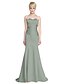 cheap Bridesmaid Dresses-Mermaid / Trumpet Sweetheart Neckline / Strapless Floor Length Satin Bridesmaid Dress with Draping / Flower