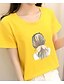 cheap Plus Size Tops-Women&#039;s T shirt Tee Solid Colored Round Neck Yellow White Daily Backless Clothing Apparel Cotton Linen Vintage / Short Sleeve / Batwing Sleeve