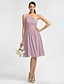 cheap Bridesmaid Dresses-Sheath / Column One Shoulder Knee Length Chiffon Bridesmaid Dress with Sash / Ribbon / Ruched / Side Draping