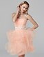 halpa Juhlamekot-A-Line Cute Homecoming Cocktail Party Dress Strapless Sleeveless Knee Length Satin with Sequin 2020