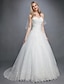 cheap Wedding Dresses-Ball Gown Wedding Dresses Sweetheart Neckline Court Train Lace Tulle Strapless Floral Lace with Buttons Appliques 2022