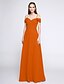 cheap Bridesmaid Dresses-Sheath / Column Spaghetti Strap Floor Length Chiffon Bridesmaid Dress with Beading / Criss Cross by LAN TING BRIDE® / Color Block