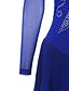 cheap Ice Skating Dresses , Pants &amp; Jackets-Figure Skating Dress Women&#039;s Girls&#039; Ice Skating Dress Outfits Dark Blue Mesh Spandex High Elasticity Practice Professional Competition Skating Wear Anatomic Design Quick Dry Handmade Patchwork