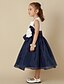 Χαμηλού Κόστους Λουλουδάτα φορέματα για κορίτσια-Πριγκίπισσα Κάτω από το γόνατο Οργάντζα Αμάνικο Τετράγωνη Λαιμόκοψη με Ζώνη / Κορδέλα / Φιόγκος(οι) / Λουλούδι