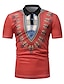 baratos Pólos para Homem-Homens Camisa de golfe Camisa de tênis Gráfico Geométrica Tribal Manga Curta Diário Blusas Moda de Rua Boho Decote V Branco Vermelho