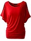 abordables T-shirts Femme-Tee-shirt Femme, Couleur Pleine - Coton Basique / Chic de Rue Mince Vin / Eté
