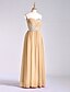 cheap Bridesmaid Dresses-A-Line Sweetheart Neckline Floor Length Chiffon / Lace / Charmeuse Bridesmaid Dress with Beading