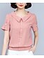 billige T-skjorter til kvinner-Bomull Puffermer T-skjorte Dame - Ensfarget, Åpen rygg Vintage BLå &amp; Hvit / fin Stripe