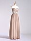 cheap Bridesmaid Dresses-A-Line Sweetheart Neckline Floor Length Chiffon / Lace / Charmeuse Bridesmaid Dress with Beading