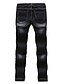 זול מכנסי גברים-בגדי ריקוד גברים יומי רזה ג&#039;ינסים מכנסיים - אחיד כותנה שחור 29 30 32