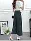 abordables Pantalones de mujer-Mujer Activo Corte Ancho Perneras anchas Pantalones - Un Color Alta cintura Verde Ejército