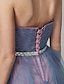 cheap Special Occasion Dresses-A-Line Cute Homecoming Prom Dress Sweetheart Neckline Sleeveless Short / Mini Tulle with Sash / Ribbon Criss Cross 2020