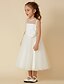 cheap Flower Girl Dresses-A-Line Tea Length Flower Girl Dress First Communion Cute Prom Dress Tulle with Sash / Ribbon Fit 3-16 Years