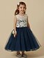 cheap Flower Girl Dresses-A-Line Knee Length Flower Girl Dress Cute Prom Dress Lace with Sash / Ribbon Fit 3-16 Years