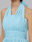 cheap Bridesmaid Dresses-A-Line Halter Neck Short / Mini Chiffon Bridesmaid Dress with Ruched