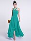 cheap Bridesmaid Dresses-A-Line One Shoulder Asymmetrical Chiffon Bridesmaid Dress with Draping / Ruched by LAN TING BRIDE®