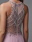 cheap Special Occasion Dresses-A-Line Elegant Dress Prom Formal Evening Floor Length Sleeveless Jewel Neck Chiffon with Beading Draping 2024