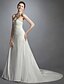 cheap Wedding Dresses-Wedding Dresses A-Line Strapless Sleeveless Chapel Train Taffeta Bridal Gowns With Beading Appliques 2024